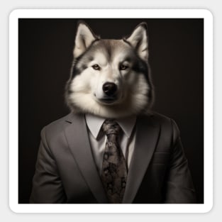 Siberian Huskie Dog in Suit Magnet